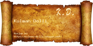 Kulman Dolli névjegykártya